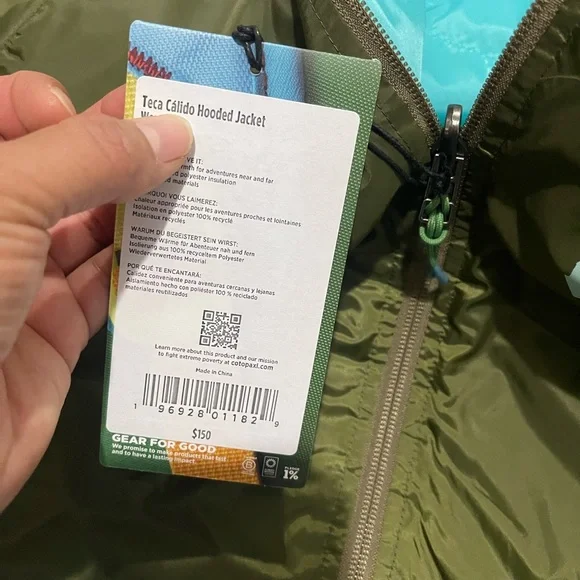 Cotopaxi women’s Jacket - Olive and Aqua - Picture 6 of 6